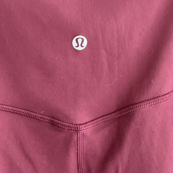 Lululemon Align Super High Rise Velvet Stripe Leggings, Garnet Red, Women's 4 - Picture 15 of 16